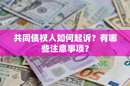 北京共同债权人如何起诉？有哪些注意事项？